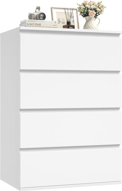 Getone Kommode als Sideboard mit 4 Schubladen, weiß, aus Holz, B/T/H: 60 x 40 x 80 cm - Bild 1