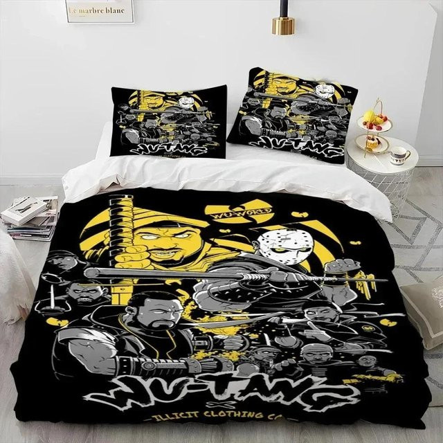 Bettwäsche-Set Wu-Tang Clan von JMG Household Supplies mit Bettbezug und Kissenbezug, Farbe: Schwarz, B/H: 135 x 200 cm - Bild 1