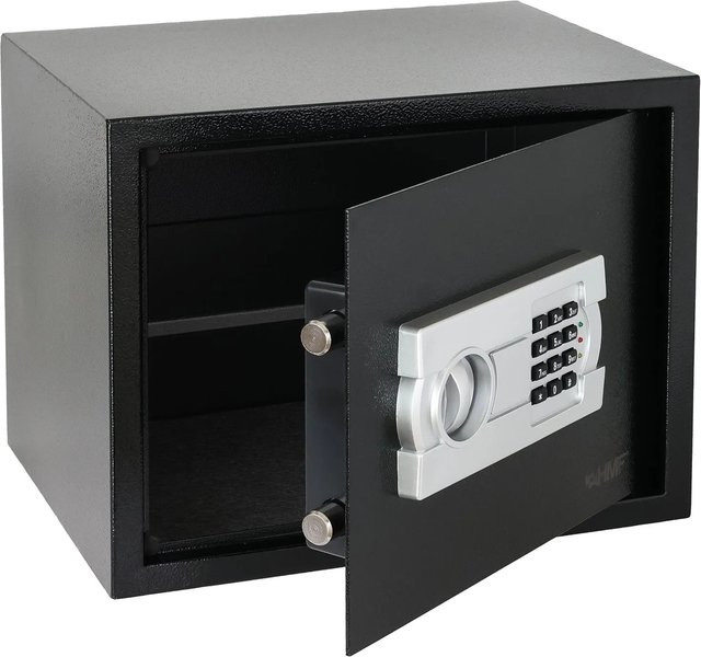 HMF Safe Tresor mit Zahlenschloss für Zuhause, Hotel oder Büro, Schwarz, B/T/H: 38 x 30 x 30 cm - Bild 1