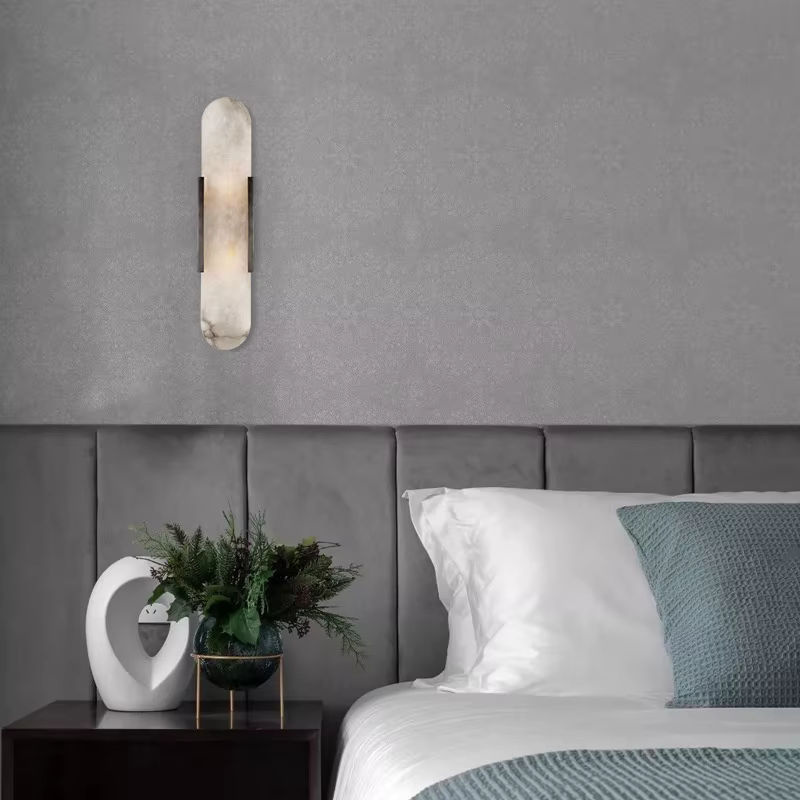 Wecus Marmor Wandleuchte in Gold für Wohnzimmer, Schlafzimmer und Hotel mit G4 Fassung - Bild 2