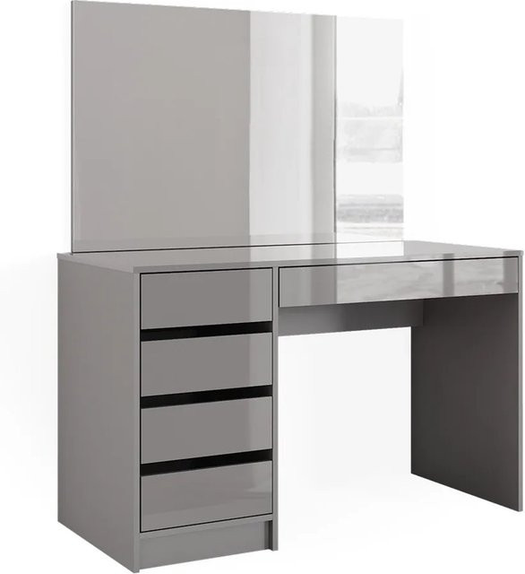 Vicco Schminktisch mit Schminkspiegel in Sherry Grau, moderner Frisiertisch mit Schubladen und Ablage, Hochglanz, Breite: 120 cm, Tiefe: 75 cm - Bild 2
