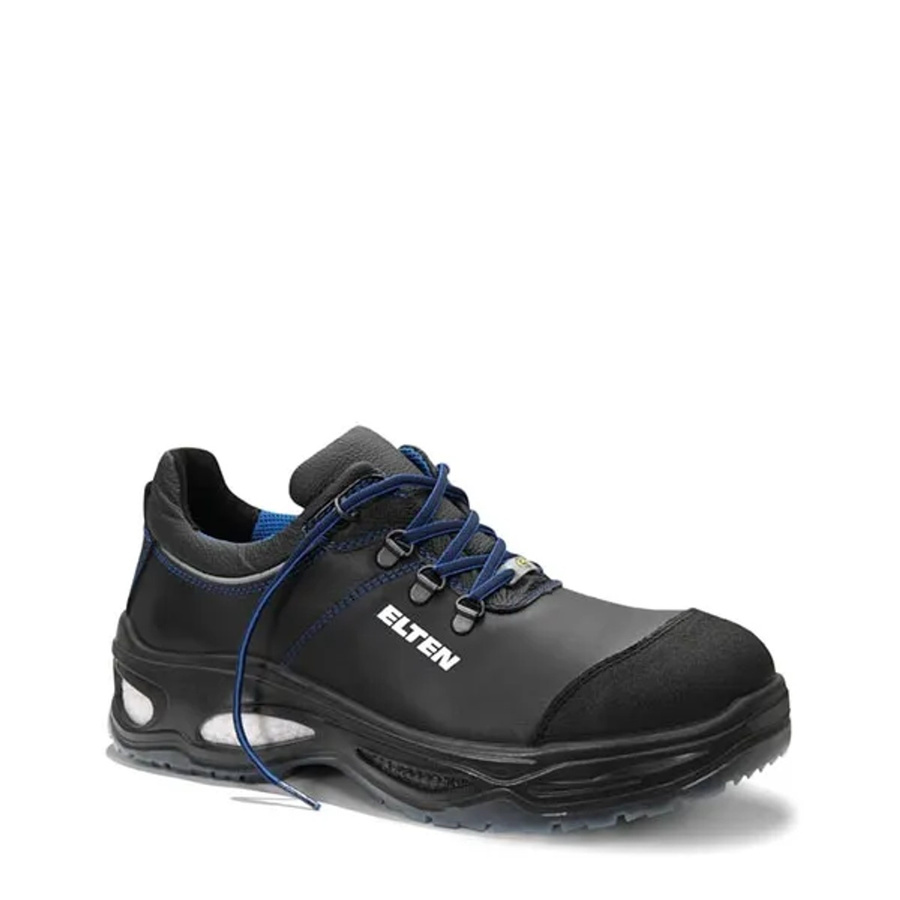 Elten Sicherheitshalbschuh Milton Low ESD S3 aus Rindleder in Schwarz und Blau, Größe 43 - Bild 2