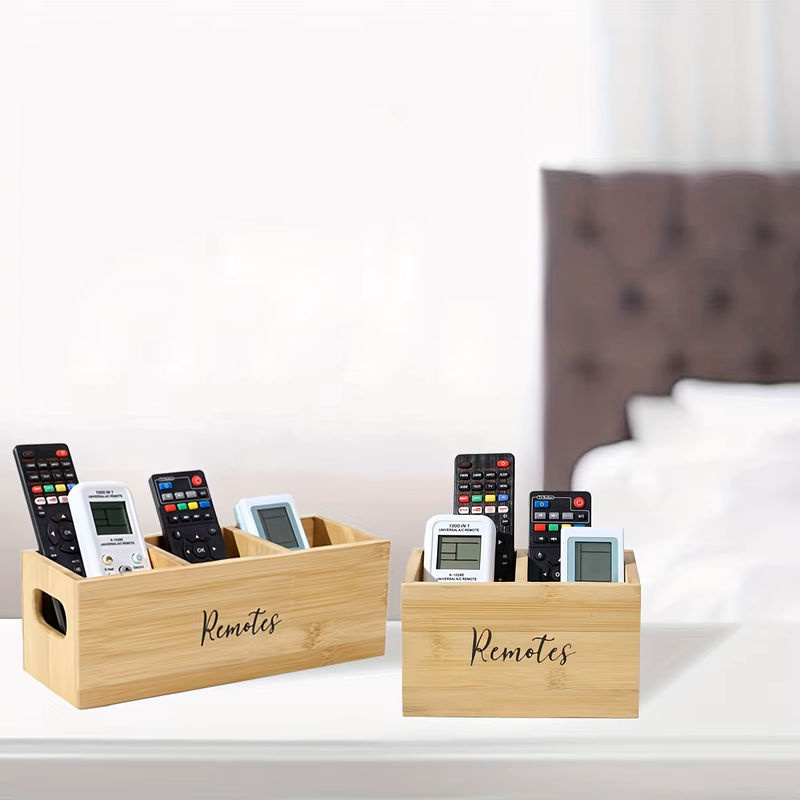 Rustikaler Fernbedienungshalter aus Holz in Braun als Aufbewahrungsbox im Landhausstil - Bild 3