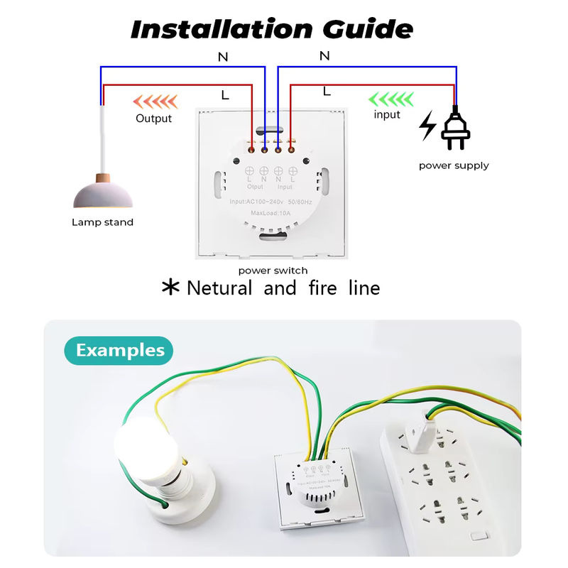 SMATRUL Wand-Smart-Lichtschalter mit Infrarot-IR-Sensor und transparentem Glasschirm in Weiß - Bild 5