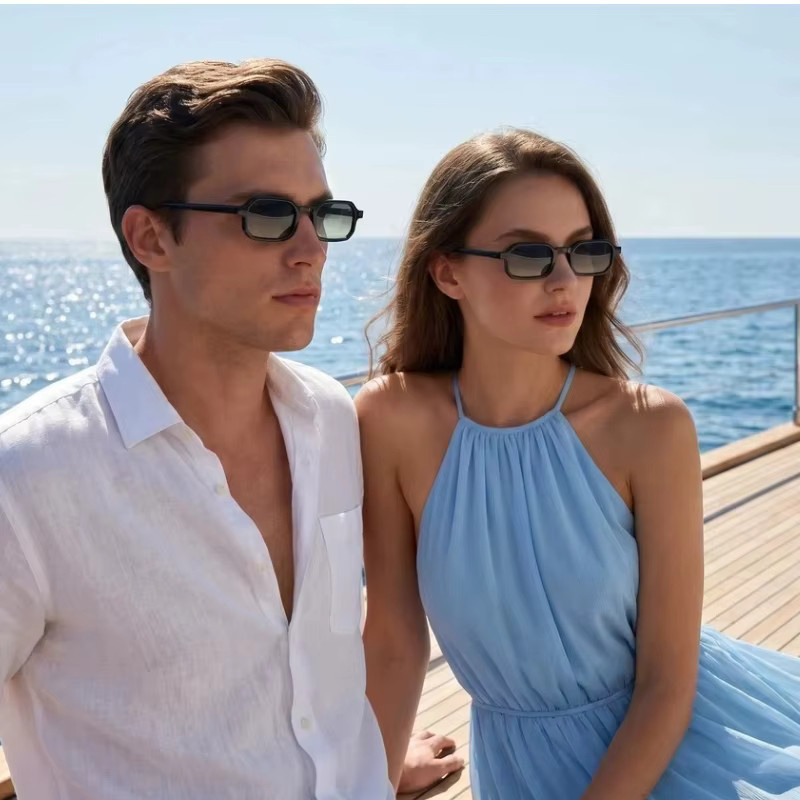 LumoGaze Sonnenbrille, quadratisch, Acetat, Vollrand, Unisex, schwarz - Bild 2