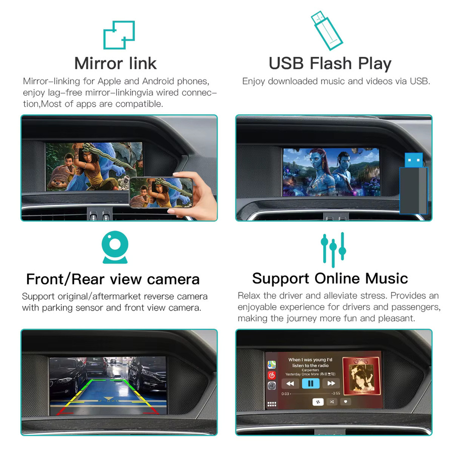 AUTOABC Drahtlose CarPlay und Android Auto Adapter für Mercedes Benz C117 W176 W204 W205 CLS GLK Klasse NTG 4.5 4.7 mit Mirror Link und Bluetooth - Bild 5
