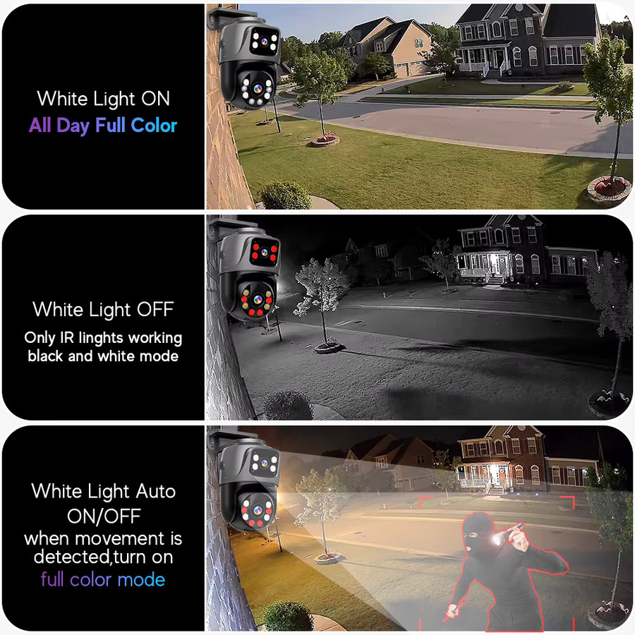 MvpSecam Dual Lens IP Kamera 8MP mit Dual-Bildschirm, PoE und WLAN, ICSEE Smart HD Video Überwachung, Outdoor IP66 wasserdicht - Bild 4