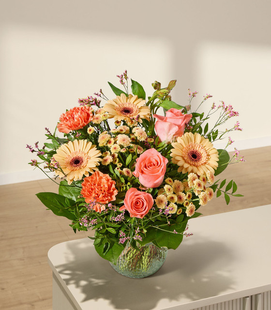 Blume2000 Sonnenschimmer Blumenstrauß Multicolor Gerbera Rose Chrysanthemum Nelke - Bild 1