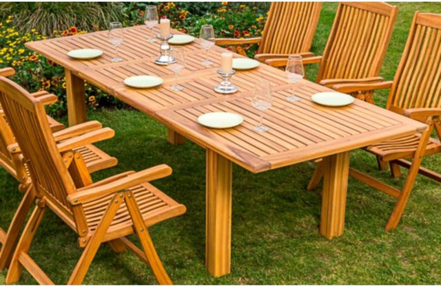 Merxx Massivholz Akazientisch in Braun, B/T/H: 100 x 100 x 75 cm - Bild 1