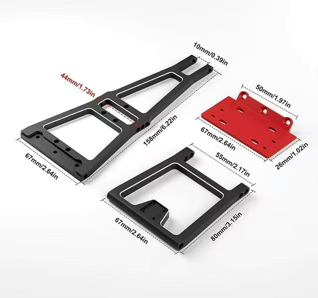 AJRC Winde Lkw Anhänger Kran Arm Kit, 1/10 Maßstab, Metall, Schwarz - Bild 2