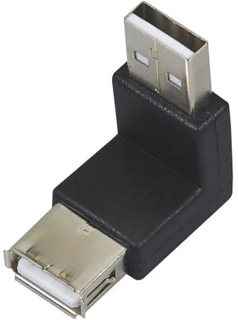 USB-A-Adapter mit 90-Grad-Winkel von USB-Stecker auf USB-Buchse in Schwarz - Bild 1