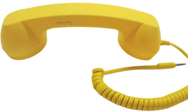 Haoming Retro-Telefonhörer mit USB-C und 3,5mm Klinkenanschluss in Gelb - Bild 1