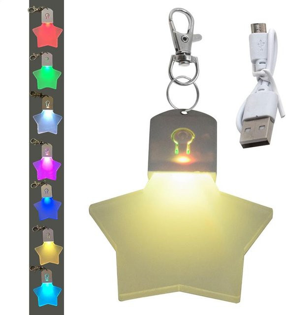 Wiederaufladbare LED-Nachtlicht-Clip in Blau mit Sternen-Design für Camping und Reisen - Bild 1
