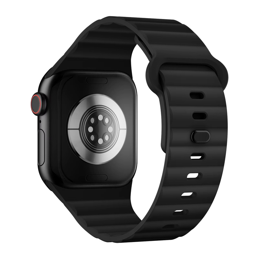 Sportarmband Silikon, Schwarz, Unisex, für Apple Watch - Bild 2