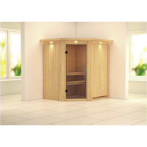 Karibu Sauna Tuckum für 3 Personen aus Fichtenholz in Beige, B/T/H: 202 x 165 x 184 cm - Bild 2