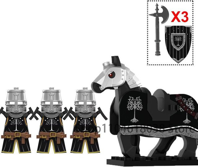 Militärische Mittelalterliche Drachenritter Figuren Bausteine, rot, ab 6 Jahren - Bild 1