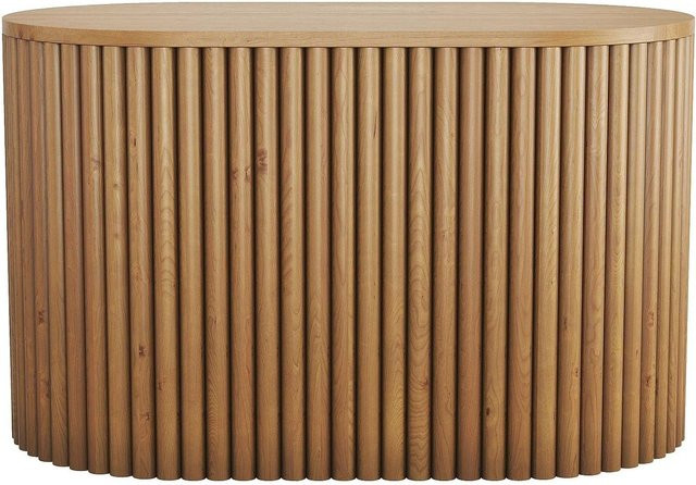 Vente-unique Waschbeckenunterschrank Towari aus Teakholz in Naturfarben Hell, Wandmontage, Breite: 90 cm - Bild 1