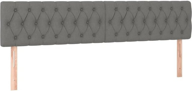 vidaXL Kopfteile Set 2 Stück Dunkelgrau Stoff B/T/H: 100 x 7 x 78-88 cm - Bild 1