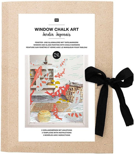 Rico Design Vorlagenmappe Jardin Japonais für Fenster- und Glasmalerei inklusive Kreidestiften - Bild 1