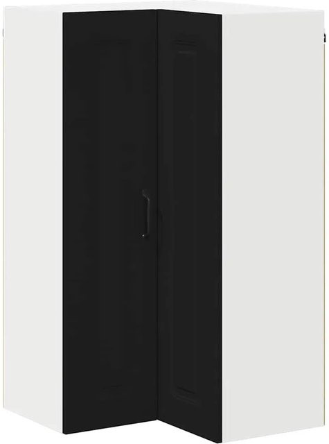 vidaXL Küchenwandschrank in Schwarz, Wandmontage, minimalistisches Design mit Scharniertüren, B/T/H: 57 x 57 x 100 cm - Bild 1