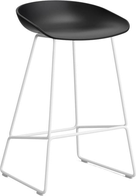HAY About A Stool AAS 38 Hocker in Schwarz mit Stahlgestell und Polypropylen-Sitzschale - Bild 1