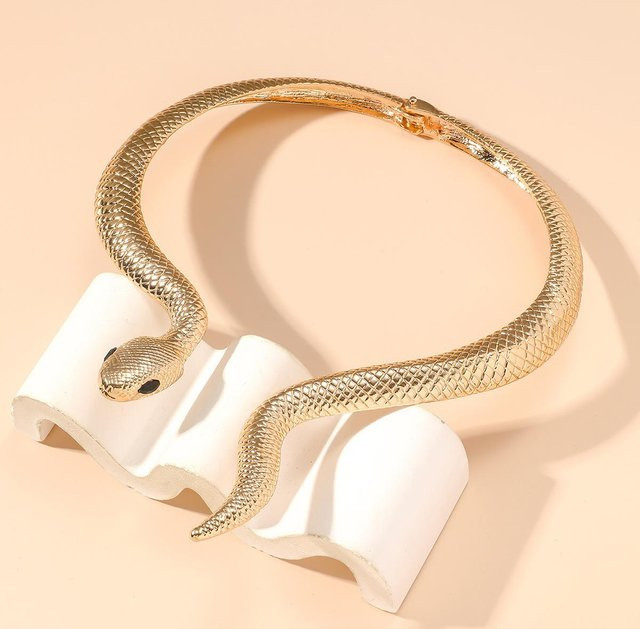 Nakahara Choker-Halskette, Schlangen-Drachen, Eisenlegierung, Gold, Damen - Bild 1