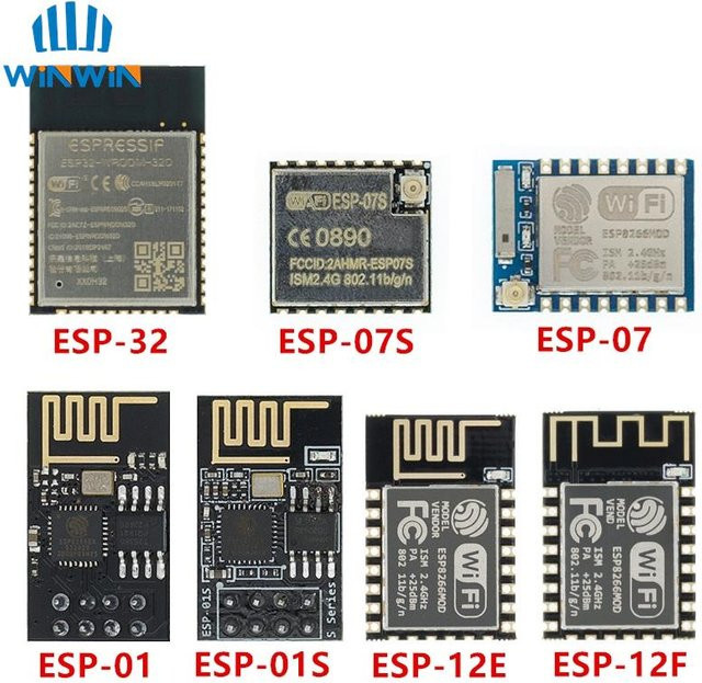 AITEWIN ROBOT ESP8266 ESP-01 ESP-01S ESP-07 ESP-07S ESP-12 ESP-12E ESP-12F ESP-32 Serielles WLAN-Funkmodul 2,4g Transceiver-Modul - Bild 1