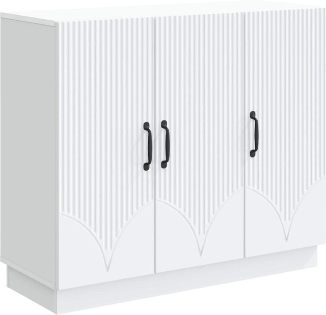 vidaXL Sideboard Weiß Modern aus Holzwerkstoff B/T/H: 89 x 34,5 x 77 cm - Bild 1