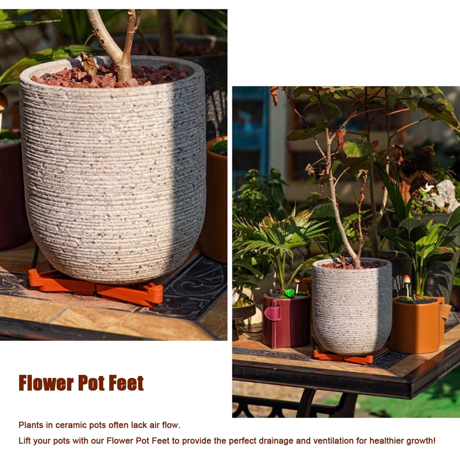 Blumentopffüße mit Entwässerungslöchern zur Vermeidung von Wurzelrot für Deine Zimmerpflanzen und Außenpflanzen, 10 Stück - Bild 2