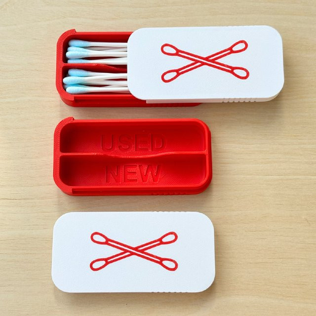 Tragbare Mini-Aufbewahrungsbox für Wattestäbchen mit Deckel aus Kunststoff, staubdichte Reisebox mit mehreren Fächern - Bild 1