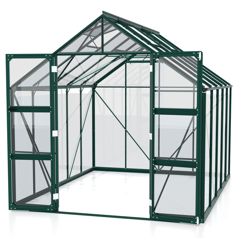 Vitavia Gewächshaus Domus 8300 in Smaragdgrün mit Einscheibensicherheitsglas und Doppelschwingtür, Fläche: 8,3 m² - Bild 3