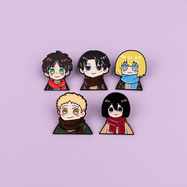Bandai Brosche, 5-teiliges Anime-Jungen-Emaille-Pin-Set, Bunt, Damen - Bild 1