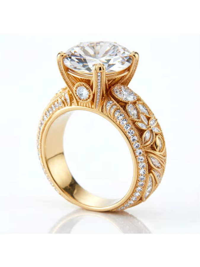 Ring, Synthetischer Zirkonia, Gold, Damen - Bild 4