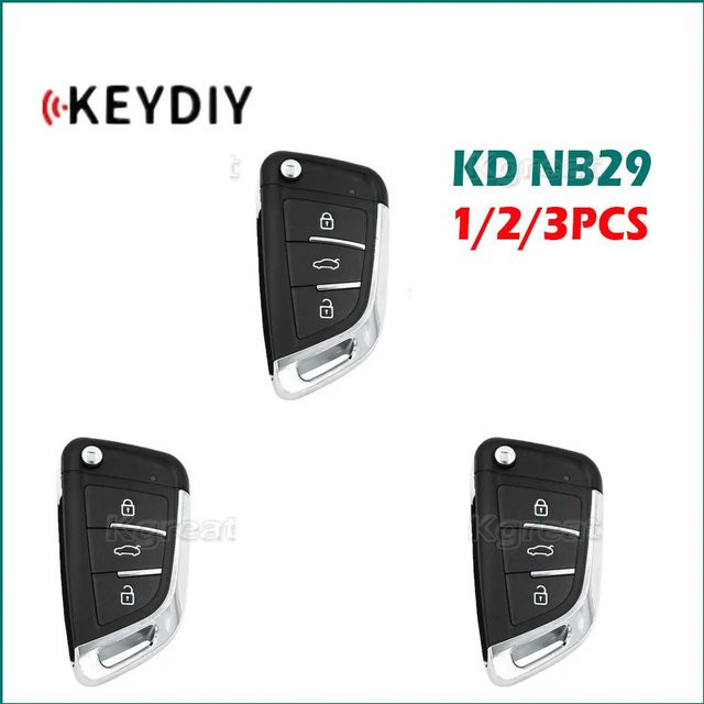 KEYDIY NB29 Multifunktionaler Auto-Fernbedienungsschlüssel mit 3 Tasten in Schwarz für KD900, MINI und KD-X2 Programmierer - Bild 1