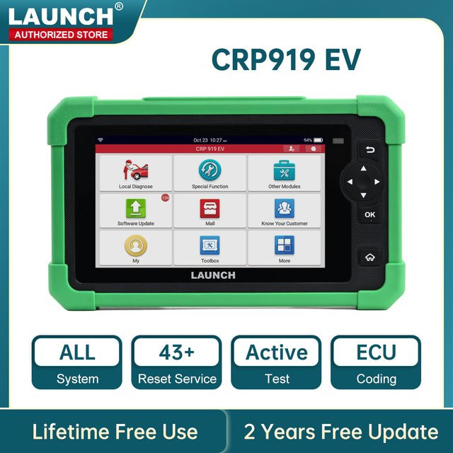 Launch X431 CRP919 EV Diagnosegerät für Elektrofahrzeuge mit CAN FD DOIP OBD-Scanner, Alle Systeme, 43+ Reset-Funktionen, ECU-Codierung und bidirektionaler Steuerung - Bild 1