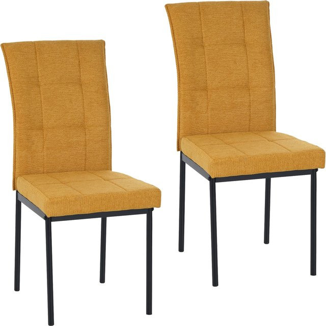 HTI-Living Stuhl Matthew Gelb 2er-Set aus Webstoff mit Karosteppung - Bild 1