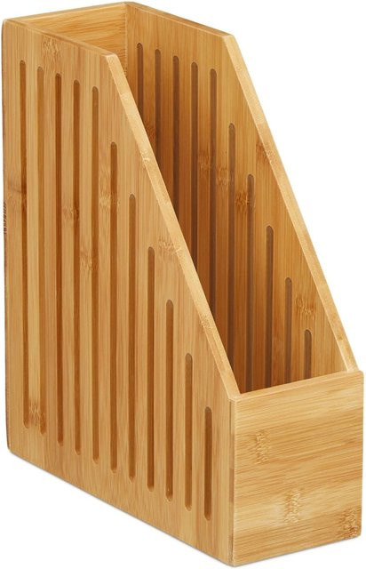 Relaxdays Stehsammler aus Bambus in Natur, A4, B: 30 cm, T: 10 cm, H: 26,5 cm - Bild 1