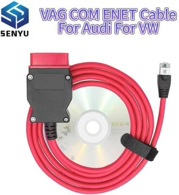 JFIND VAG DoIP ENET Kabel Ethernet OBD2 ECU Programmierer für VW und Audi MQB EVO, Farbe: Rot - Bild 1