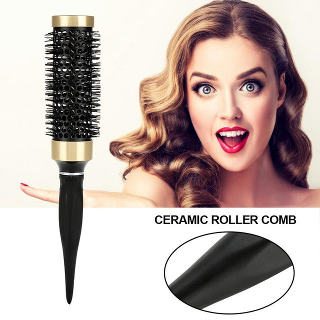 DIYelecs Keramikkamm Rollenkamm, braun, für lockiges Haar, Unisex - Bild 1
