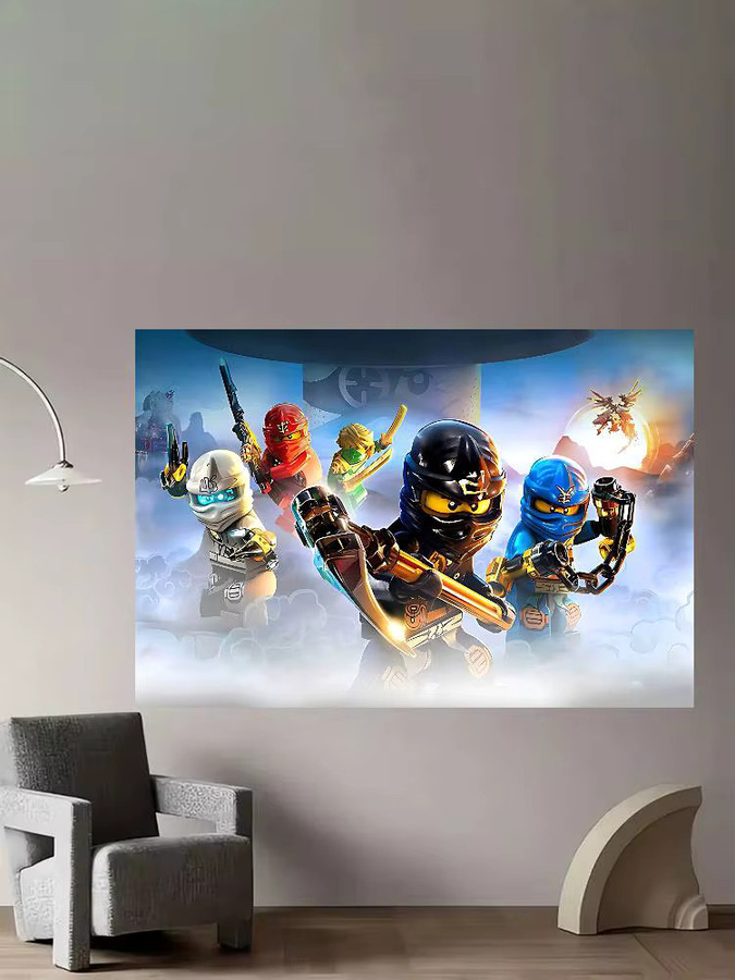Mesuca Ninjagos Fotohintergrund für Kinder als Partydekoration, Mehrfarbig, B: 70 cm, H: 70 cm - Bild 5