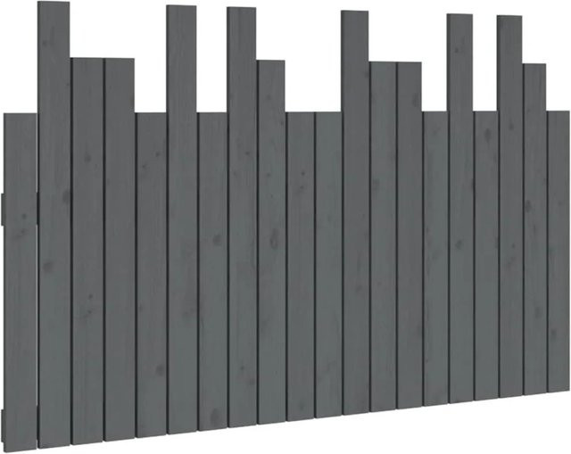 vidaXL Wand-Kopfteil aus massivem Kiefernholz in Grau, B: 127,5 cm, H: 80 cm, T: 3 cm - Bild 1