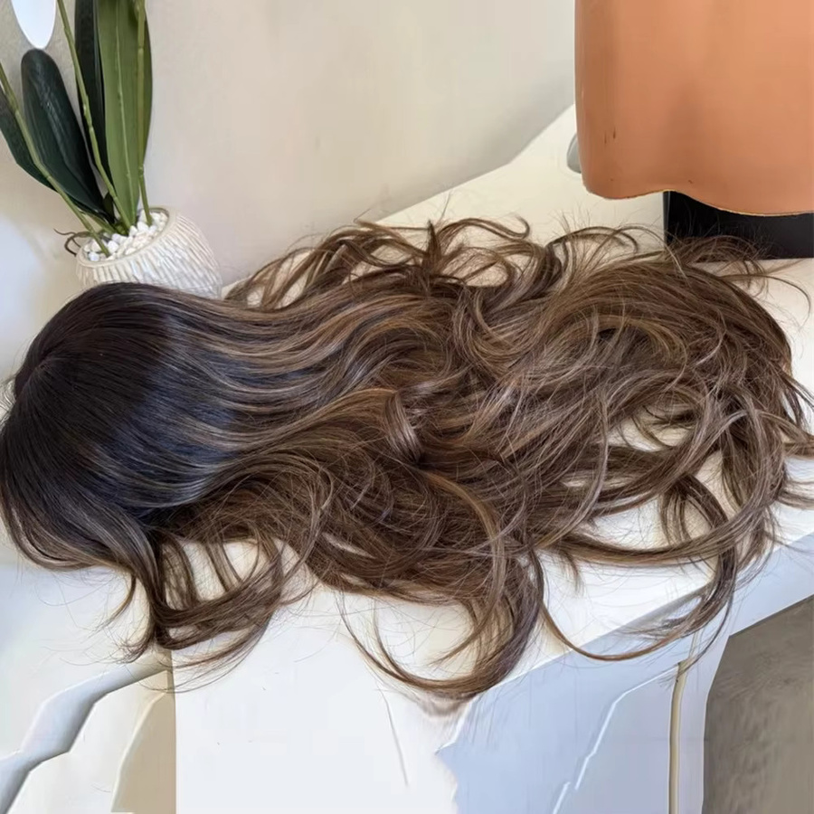 Futura Synthetische Perücke, Braune Lockere Wellen, Blonde Highlights, Damen - Bild 3