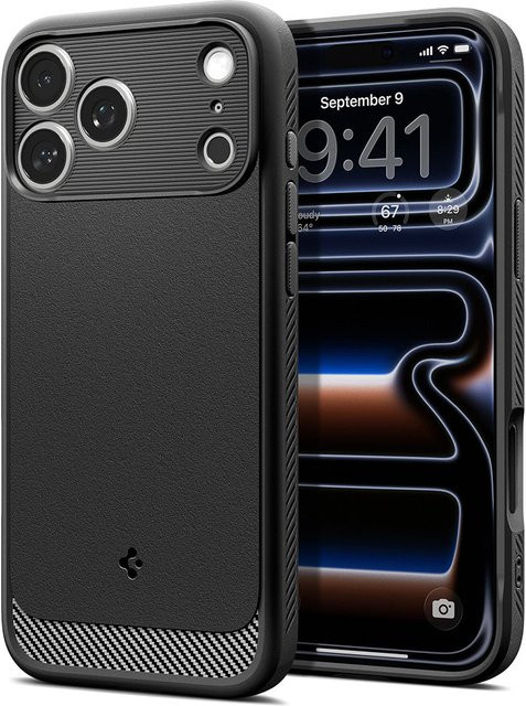 Spigen Rugged Armor MagSafe Schutzhülle für Apple iPhone 18 Pro Max und iPhone 17 Pro Max, Matt Schwarz - Bild 1