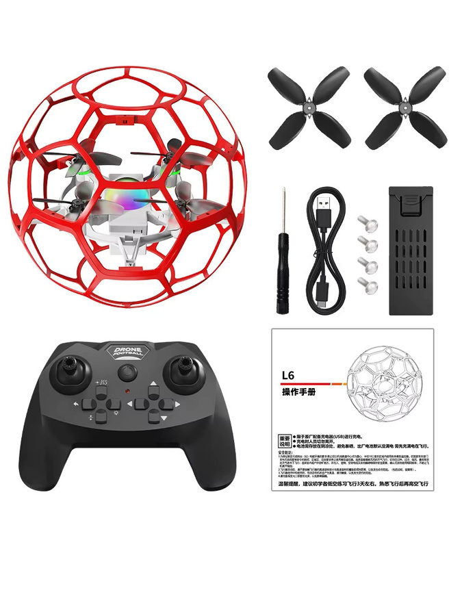 LYZRC L6 Racing Football Drohne, ferngesteuerter Quadcopter, 3D-Vollschutz, 360°-Schwebeflug - Bild 5