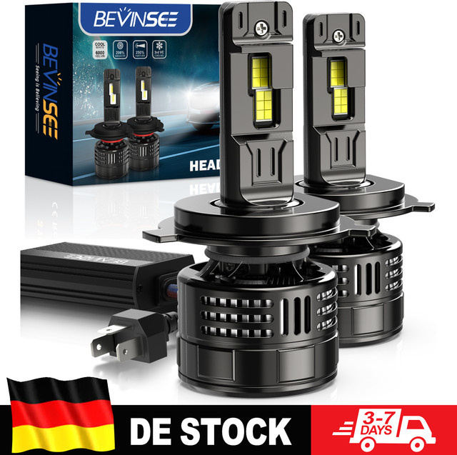 BEVINSEE LED Autolichter H4 H7 H11 H8 H9 9005 HB3 9012 HIR2 CANBUS Superhell 28000LM 150W 6000K Weiß - Bild 1