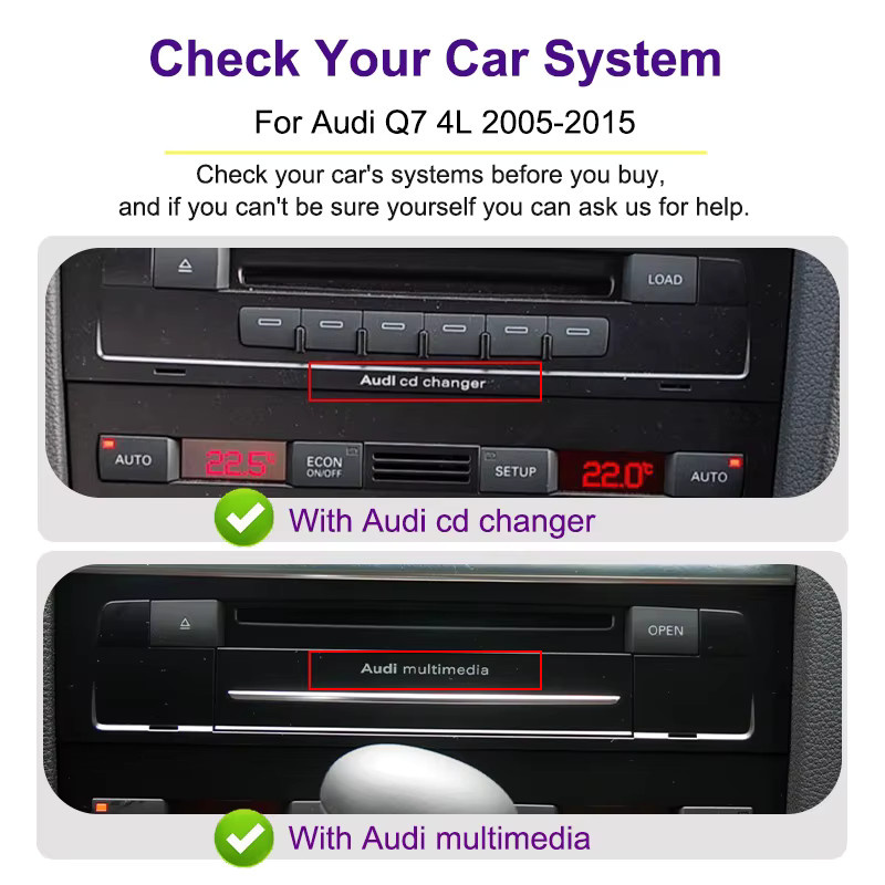 AUTOTOP Linux Auto-Multimedia-Stereoanlage für Audi Q7 4L 2005-2015 mit 10,25 Zoll Display, kabellosem Carplay, Android Auto, Wifi und Bluetooth in Schwarz - Bild 2