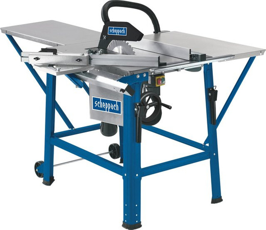 Scheppach Tischkreissäge TS 310 Blau mit Schiebeschlitten und 2 Sägeblättern 230 V