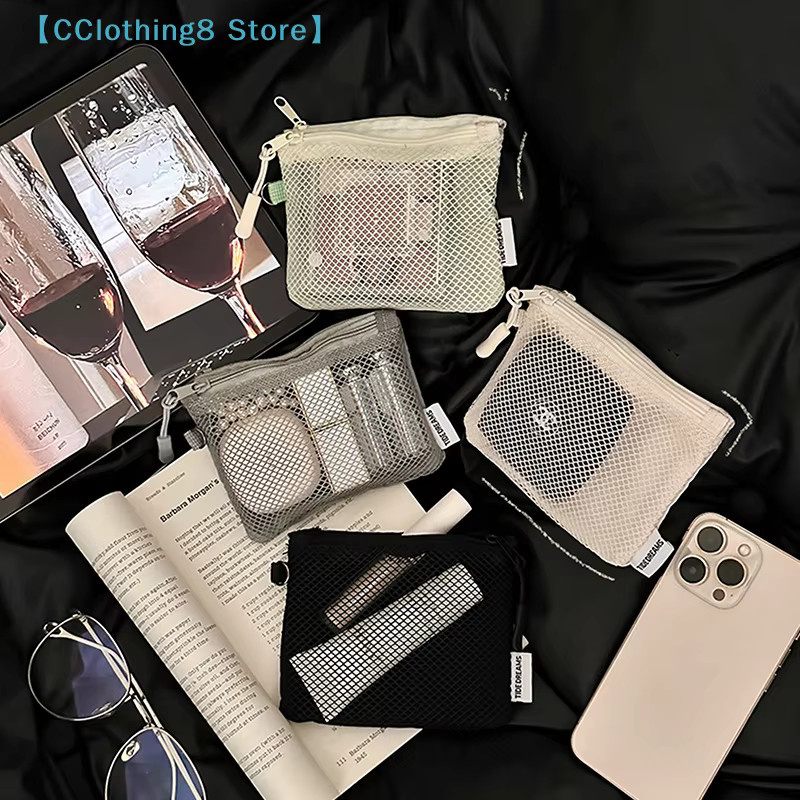 Make-up-Aufbewahrungstasche, quadratische Netz-Tasche mit Reißverschluss - Bild 2