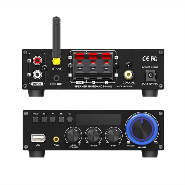 Lepy LP-T1 2.1-Kanal Stereo Verstärker mit Bluetooth 5.1 und USB in Schwarz - Bild 1