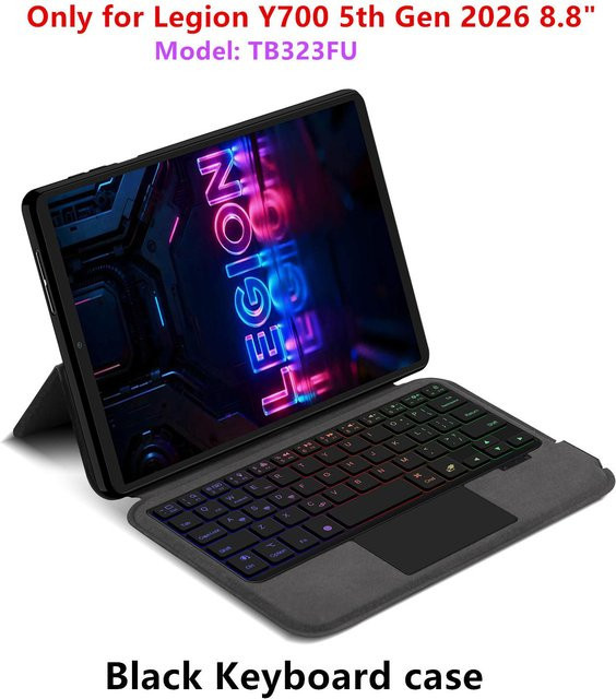 Lenovo Legion Y700 TB322FC 8.8 Tablet Tastaturhülle mit English-Korean Layout in Schwarz für die 1. bis 5. Generation - Bild 1